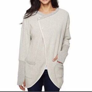 Mountain Hardwear x Cole Haan Wool Grey Asymmetric Lagenlook Cozy Cardigan S